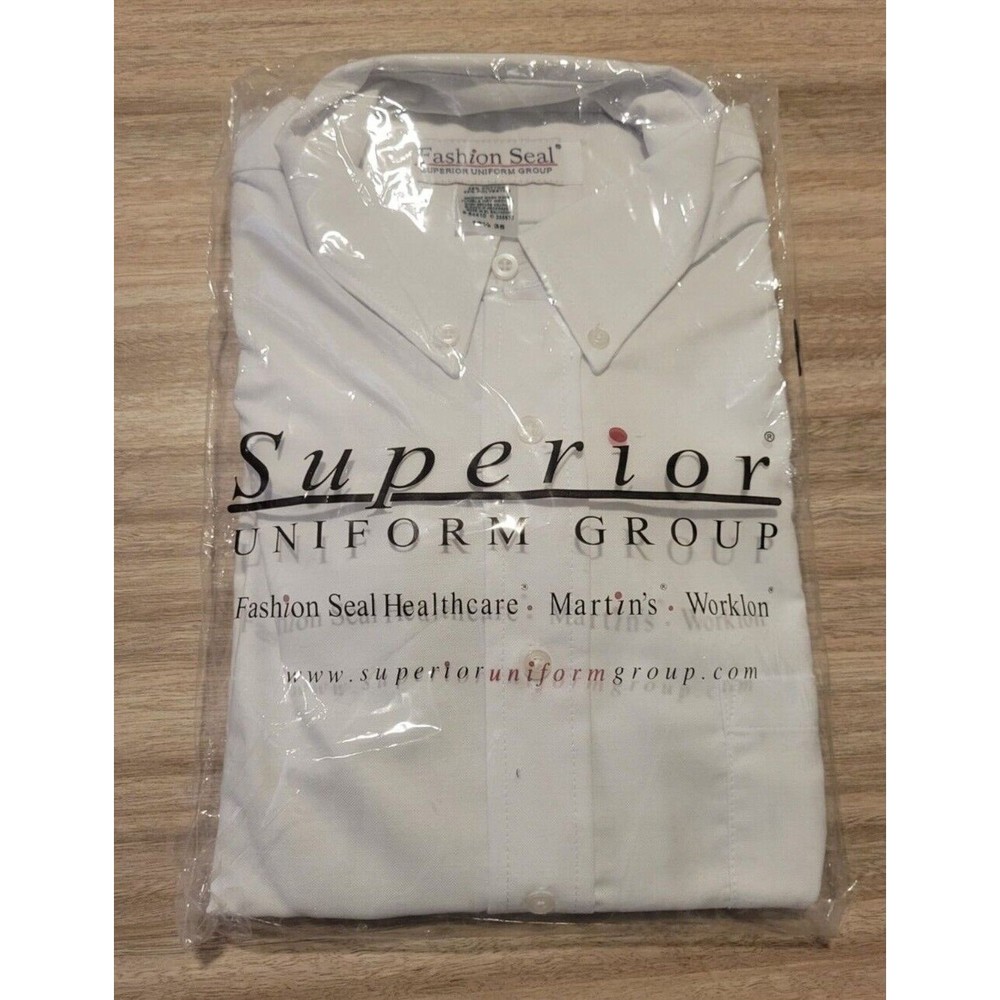 Fashion Seal, Superior Uniform Group 64410 Sz 16.5/35 White Button Up 55/45 Splt